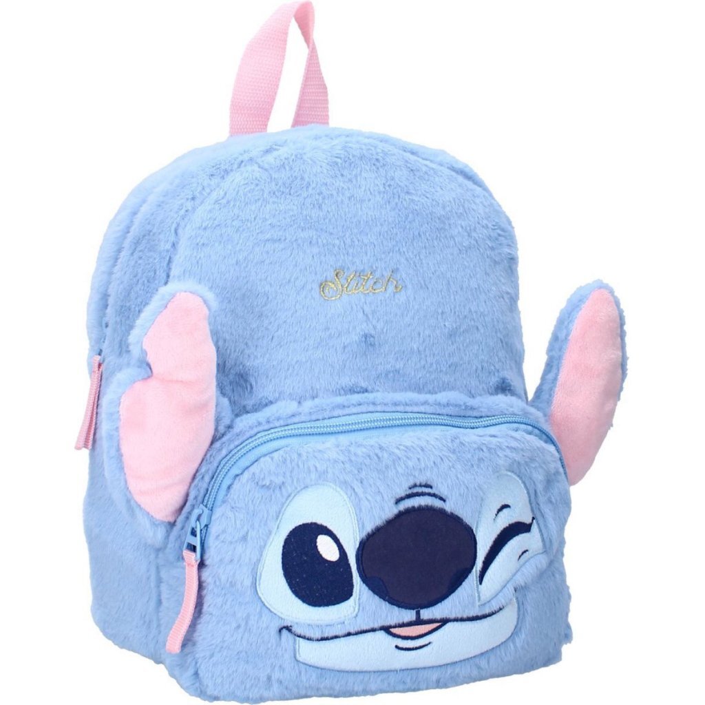 Disney Pluche Rugzak Stitch 26x21x11 cm Lichtblauw/Lichtroze