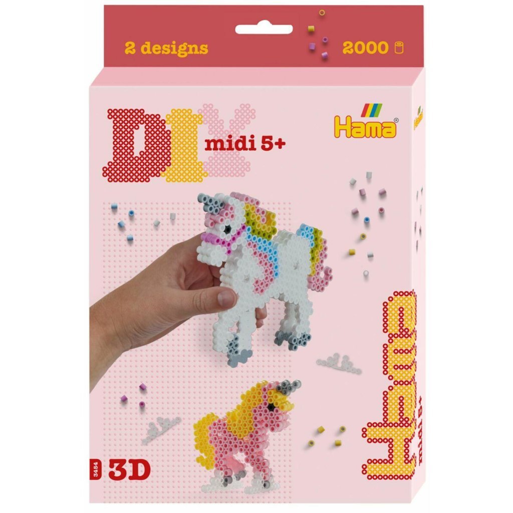 Hama Strijkkralen Midi 3D Eenhoorn 2000 Stuks