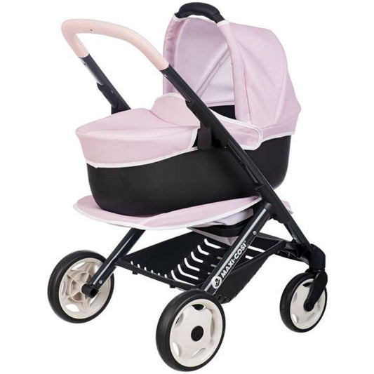 Smoby 3in1 Poppenwagen Zachtroze/Zwart