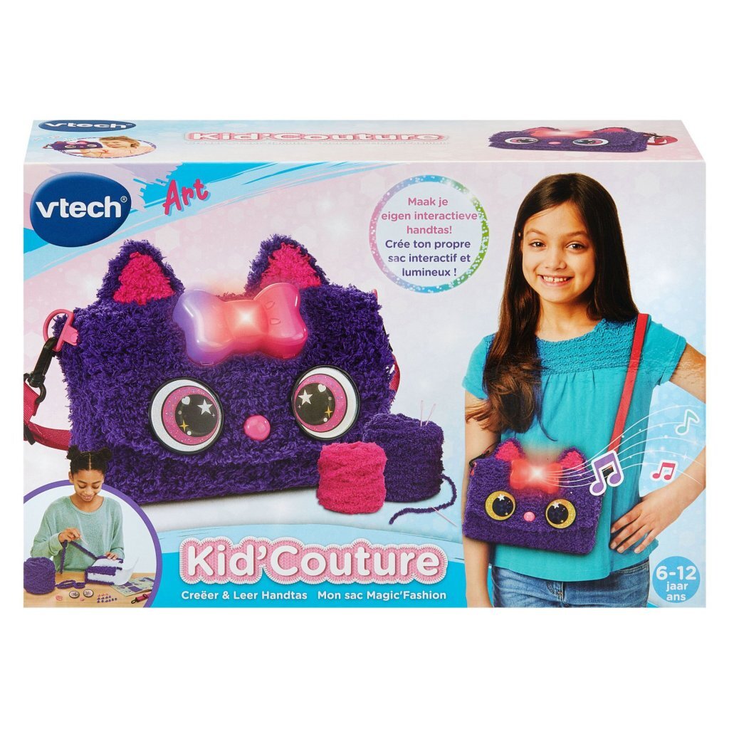 VTech Kid'Couture Cat Cre&euml;er &amp; Leer Handtas + Licht en Geluid Paars/Roze