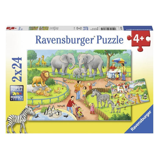 Ravensburger Puzzel Dag in de Dierentuin 2x24 Stukjes