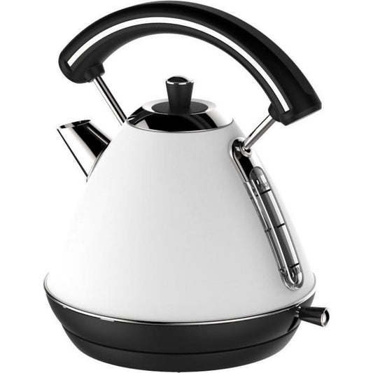 Sch&auml;fer Retro Waterkoker 1.7L 2200W Wit/Zwart/RVS