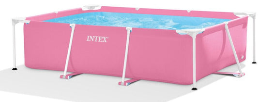 Intex 28266NP Metal Frame Opbouwzwembad Rechthoekig Roze 220x150x60cm