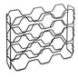 Metaltex Wijnrek Hexagon voor 15 Flessen 43x12x34 Zwart