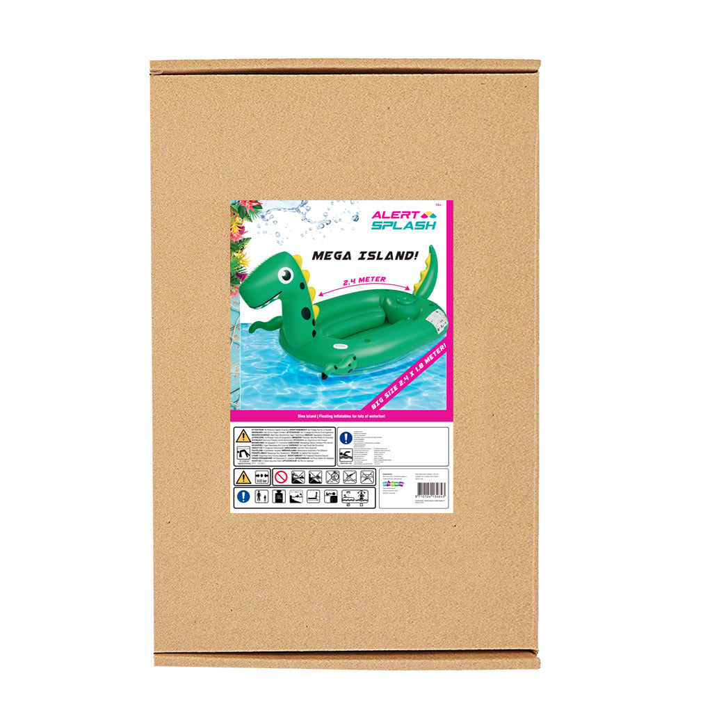 Alert Splash Mega Opblaasbaar Dino Eiland 240x180 cm