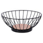Metalen Fruitschaal 28 cm Zwart/Hout