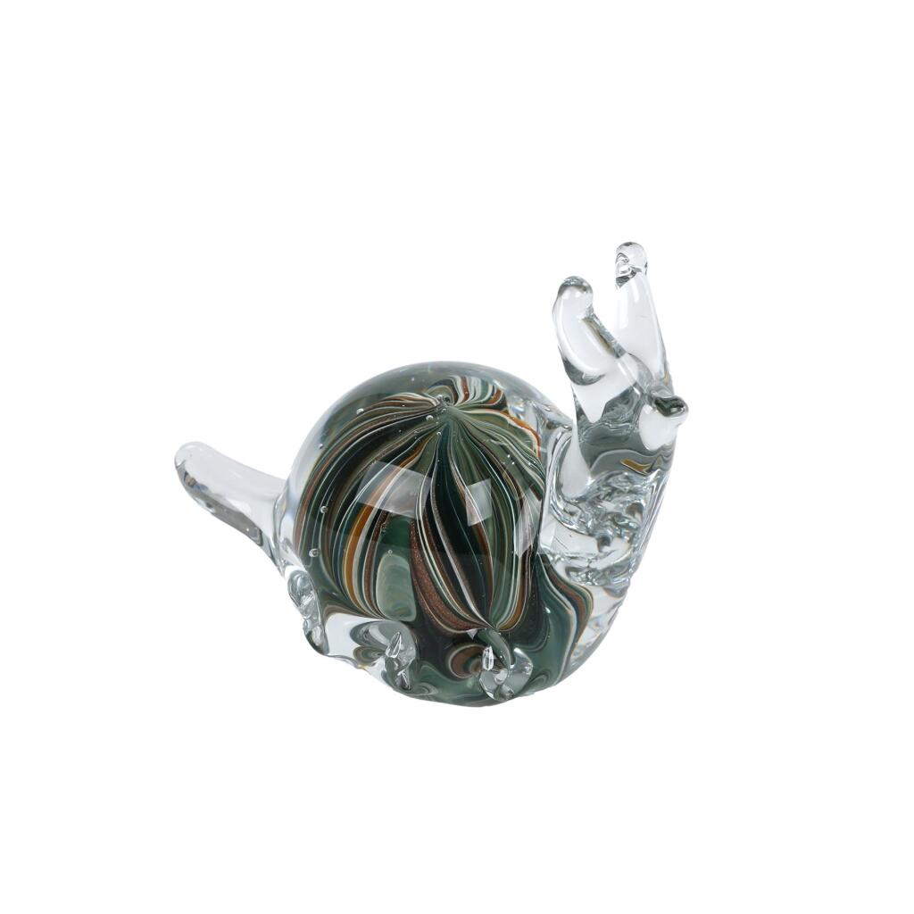 Sculptuur Glazen Slak 12.5x6.5x9.5 cm Bruin/Groen
