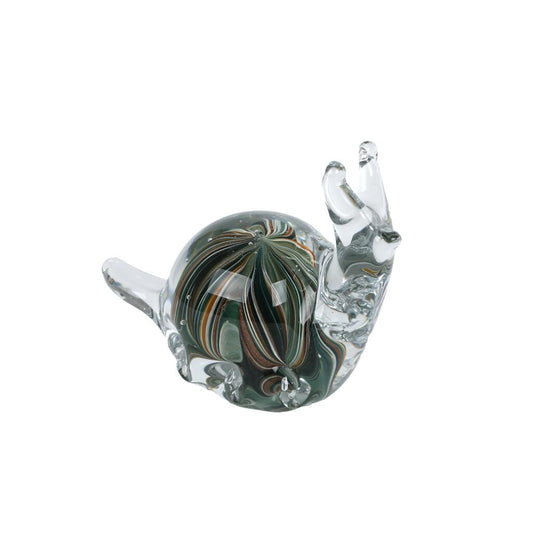 Sculptuur Glazen Slak 12.5x6.5x9.5 cm Bruin/Groen