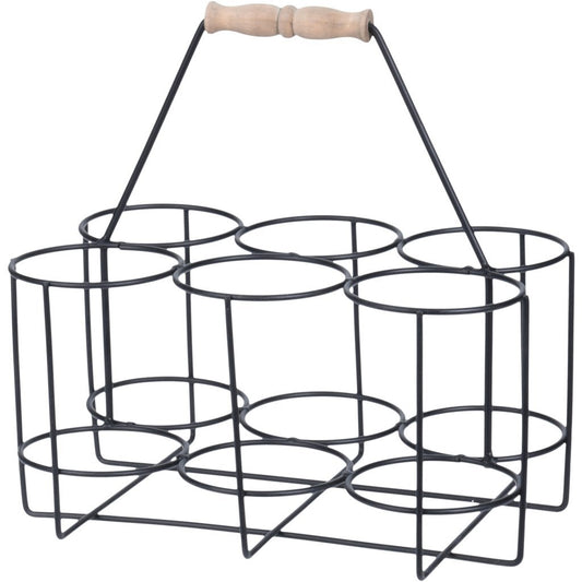 Home &amp; Styling Wijnflesfhouder 30x13x27 cm Metaal/Zwart