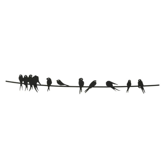 Metalen Muur Decoratie Vogels Zwart
